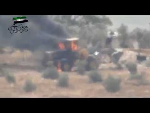 استهداف تركس  لقوات النظام بصاروخ تاو من قبل الفرقة الوسطى في الحويز في محافظة حلب