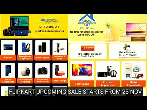 Flipkart grand gadgets sale starts from 23nov
