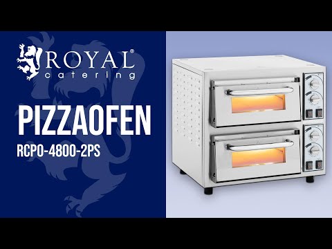 Video - Pizzaofen - 2 Kammern - 4750 W - Ø 40 cm - feuerfester Stein - Royal Catering