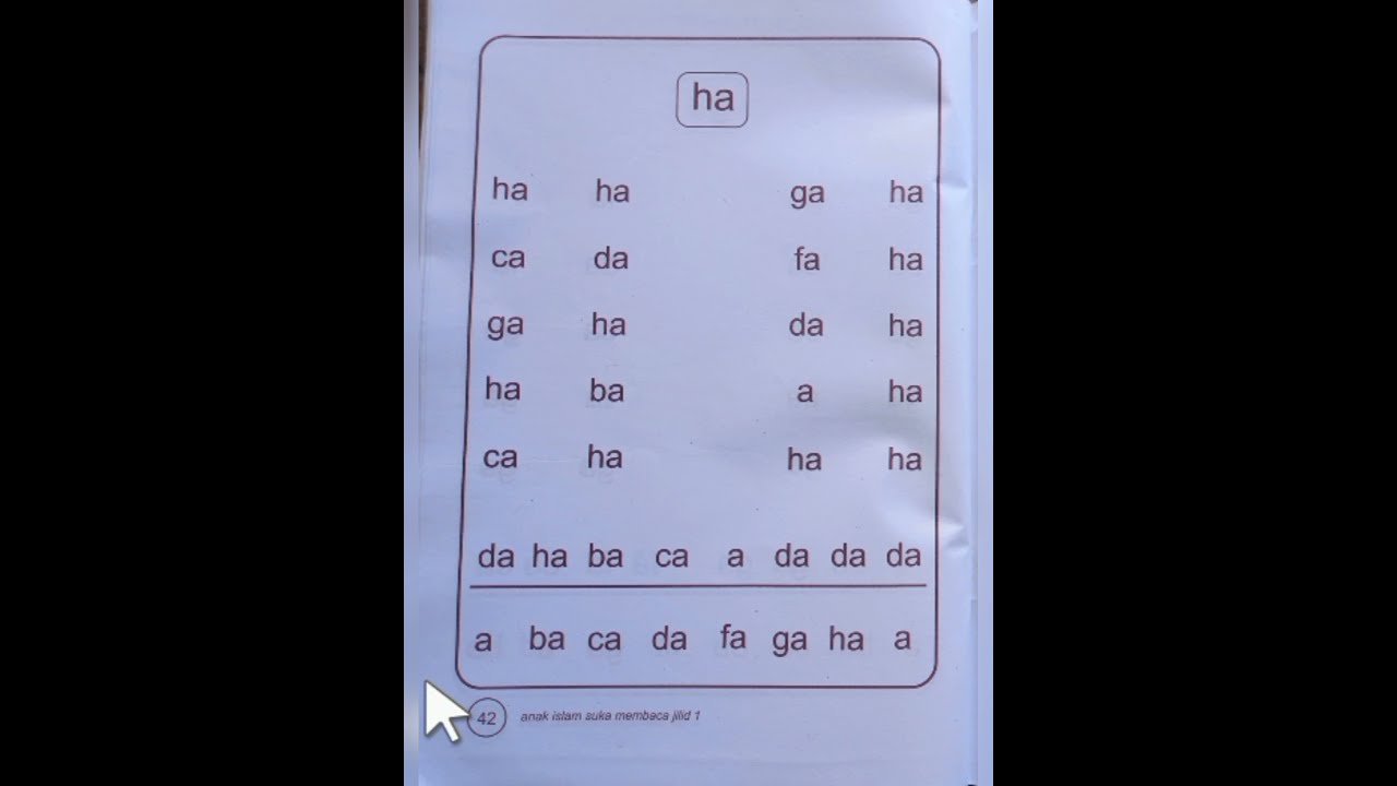 BELAJAR MEMBACA ANAK ISLAM SUKA MEMBACA JILID 1 HALAMAN 42 #Shorts