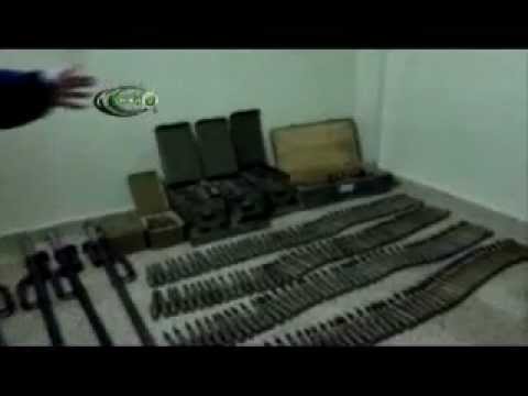 عرض الغنائم التي تم الحصول عليها بعد السيطرة على كتيبة الدفاع الجوي في ريف دمشق الجنوبي