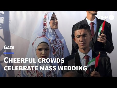 Video | UAE organises mass wedding for 54 couples amid ruins in Gaza | AFP