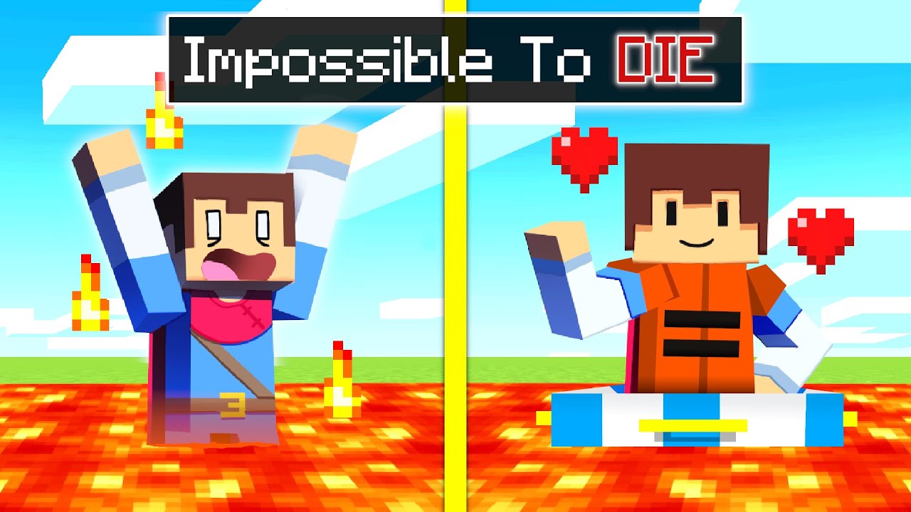 Minecraft But It's IMPOSSIBLE To DIE!