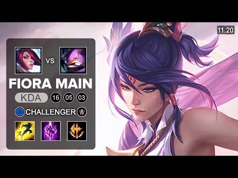 Fiora Main vs T1 Canna - Fiora Top vs Kennen - EUW Challenger - Season 11 Patch 11.20