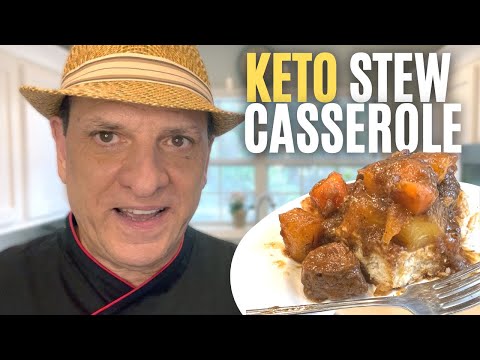 Delicious Keto Beef Stew Casserole with Keto Biscuits || Comedy Kitchen With Chef Cell