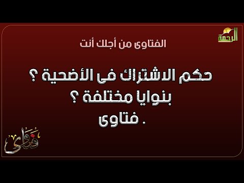 حكم الاشتراك فى الأضحية ؟ بنوايا مختلفة ؟ فتاوى