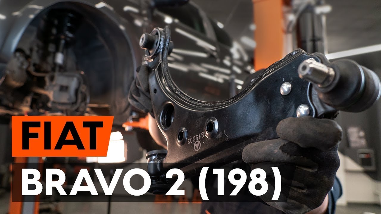 Kaip pakeisti Fiat Bravo 2 priekinė apatinė svirtis - keitimo instrukcija