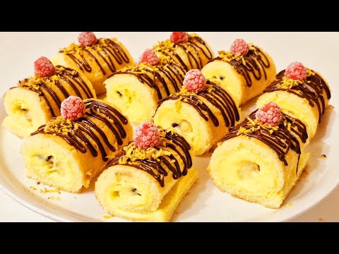This dessert melts in your mouth / How delicious this is! / Mini swiss rolls
