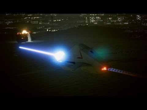 ADFX-10 engaging Erusean fleet at night in Anchorhead