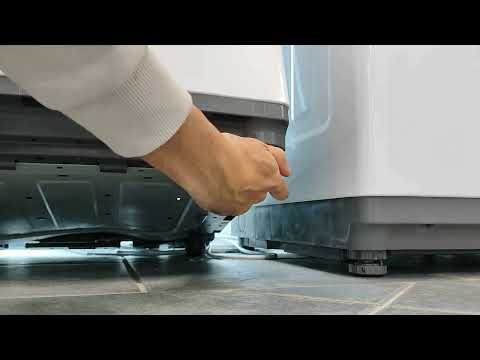 How to level the feet correctly on a top loading washing machine?