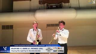 DOLOR DUO B. ADAMS & S. MICHAELS play Staying the night by D. Bindenbender #adolphesax