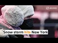 Snow storm hits New York, Massachusetts