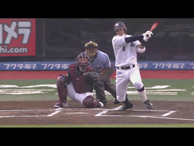 【1回表】3連打で先制!! マリーンズ・中村のタイムリーヒット!! 2018/8/5 E-M