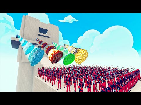 100x DEADPOOL + 1x GIANT DEADPOOL vs 4x EVERY GOD - Totally Accurate Battle Simulator TABS