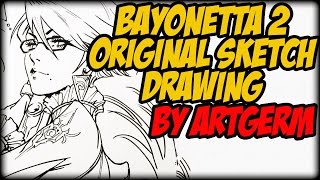 BAYONETTA 2 ORIGINAL SKETCH by [Artgerm] - SuperBelle Sketchbook