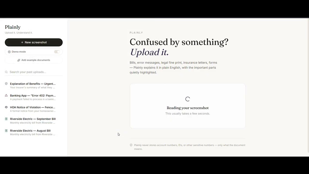 Plainly project preview
