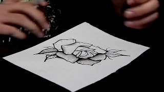 Pintando Rosa Neotradicional (Flash)  ~ @Simon_Tattooer