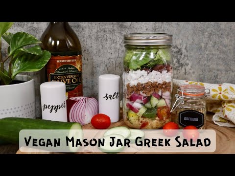 Vegan Mason Jar Greek Salad