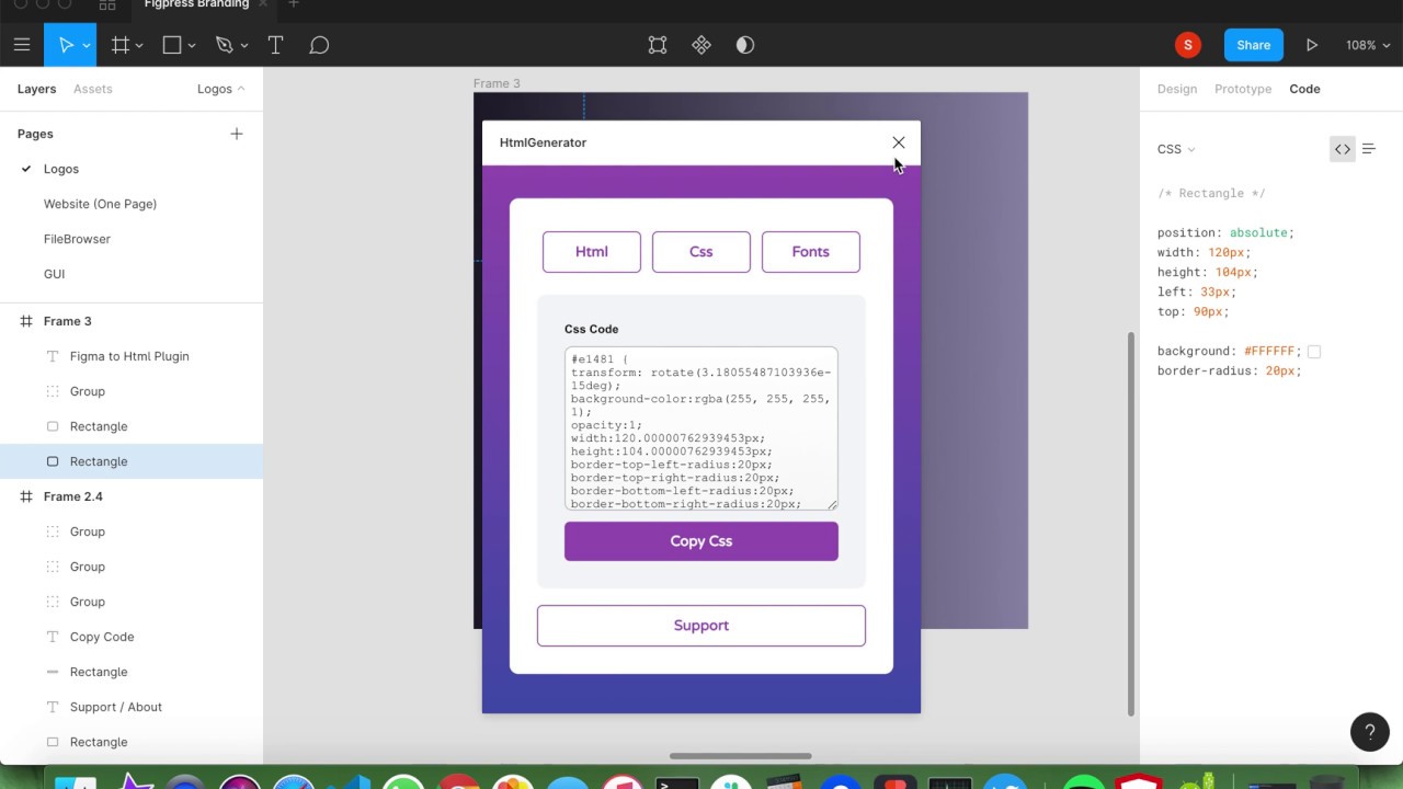 HtmlGenerator Plugin for Figma