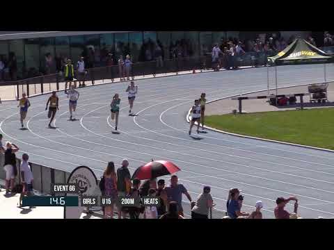 GIRLS U15 200M HEAT 1 - 2018 STATE TRACK AND FIELD CHAMPIONSHIPS // LAVicTV