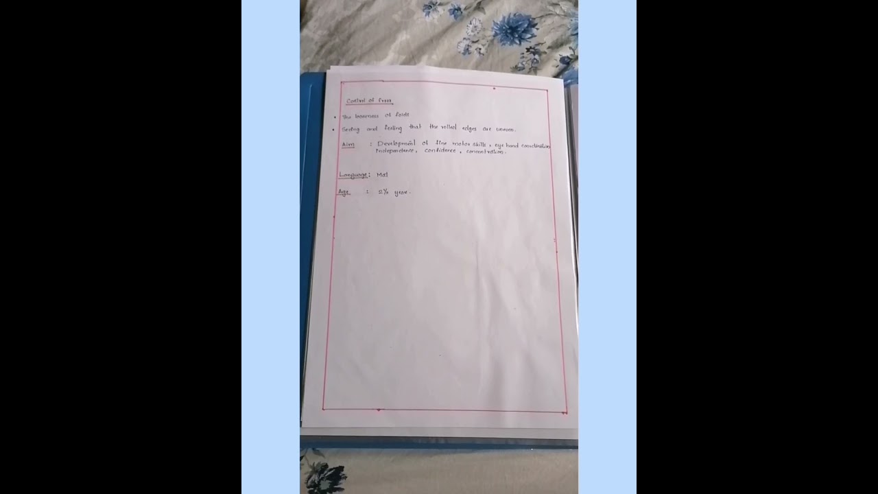 Montessori Assignment(practical life)