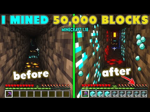 Navrit Gaming - I Mined 50,000 Blocks in a Straight Line and Found This - Minecraft Survival Gameplay #112