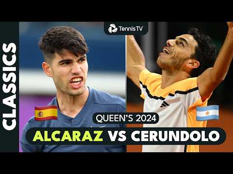 Carlos Alcaraz 🇪🇸 vs Francisco Cerundolo 🇦🇷 Queen's 2024 Match Highlights