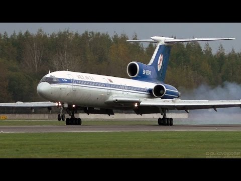 Loud Belavia Tupolev Tu-154M | One of the last landings at St. Petersburg airport