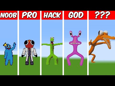 Pixel Steve - Minecraft Pixel Art - RAINBOW FRIENDS Pixel Art Build in Minecraft ! Noob vs Pro vs Hacker vs God - Minecraft Animation