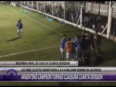 LP A046 RESUMEN FINAL DE VUELTA CUARTA DIVISION ARGENTINO 1   W KEMMIS 0