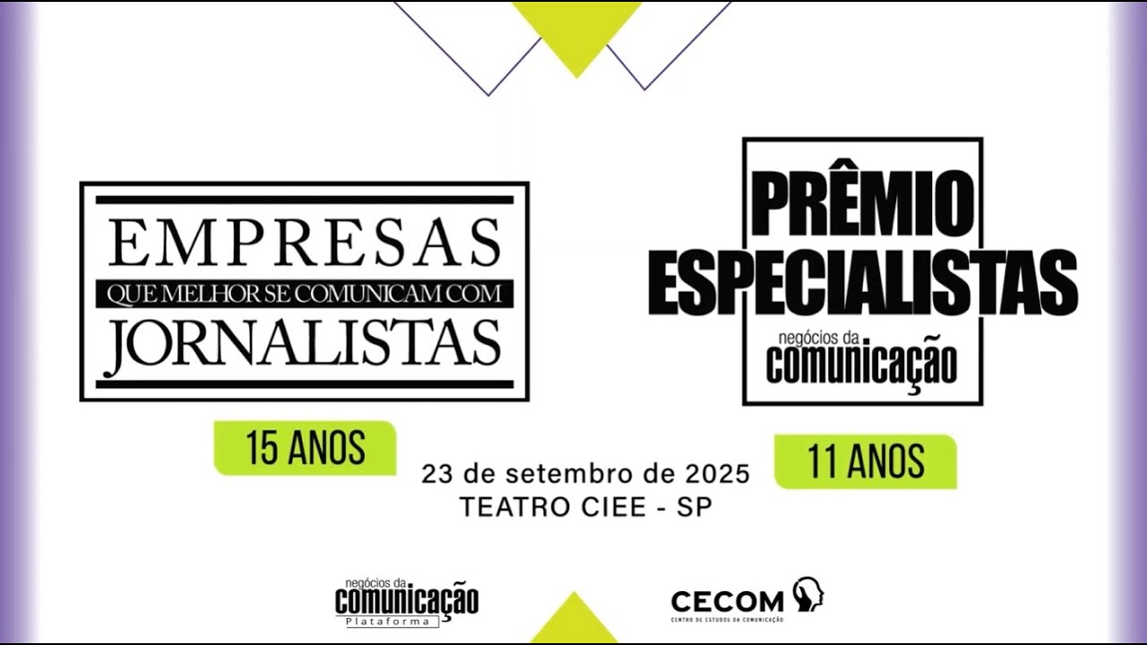 15ª Pesquisa Empresas que Melhor se Comunicacam com Jornalistas e 11º Prêmio Especialistas