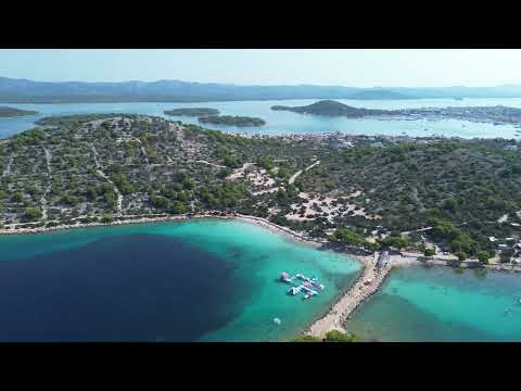 Jezera Murter Croatia Dalmatia | Beach Podvrške | Drone POV Murter Aerial view