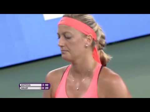 Ухань 2016 полуфинал Квитова Петра v Халеп Симона