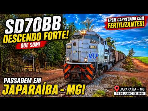 TREM GIGANTE DESCENDO FORTE COM SD70BB EM JAPARAÍBA