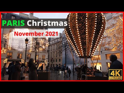 Paris Christmas Walk 2021 | Paris Street Walk 2021