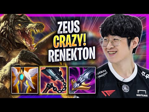 ZEUS CRAZY GAME WITH RENEKTON! - T1 Zeus Plays Renekton TOP vs Rumble! | Season 2023