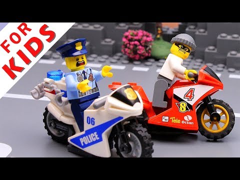 Police Car And Motorbike Lego City Police Chase Animation Video