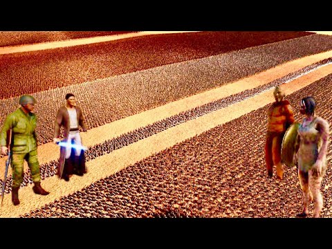 10000 JEDI KNIGHTS & 10,000 AMERICAN SHOTGUN Vs 1.5 MILLION ZOMBIES, ORCS, SPARTANS | UEBS 2 | UEBS