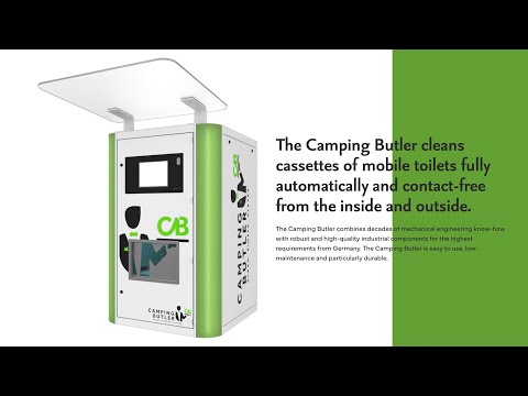 Camping Butler cleans cassettes of mobile toilets fully automatically