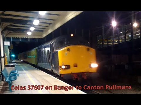 Prestatyn 2.1.2019 - Colas 37607 on Bangor to Canton Test train - Class 37