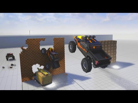 High Speed Cars Jumps Into Brick Wall | Cars Attacking The Wall | Teardown