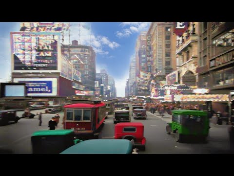 A Day in New York 1920s in color [60fps,Remastered] w/sound design added