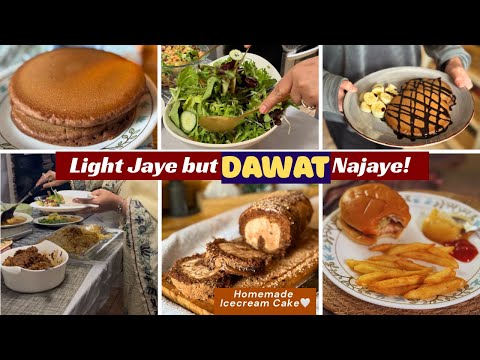 Electricity Gone but Dawat ON! 🫨Ice Cream Cake from Scratch |Positive Vibes Only|| Cooked by Sabeen