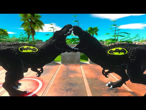 BLACK BATMAN T-REX DEATH RUN - Animal Revolt Battle Simulator