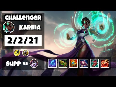 Karma vs Lulu EU Challenger SUPPORT (2/2/21) - v11.18