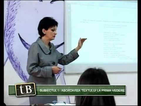 TeleBAC - Romana - Subiectul I Abordarea textului la prima vedere by Rodica Pauna