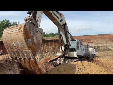 Liebherr 984 Excavator Loading Trucks With Two Passes - Labrianidis Mining Works - 4k