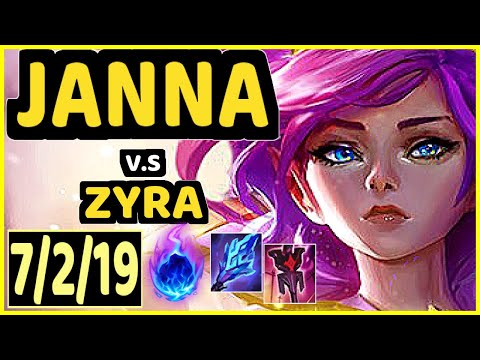 JANNA vs ZYRA - 7/2/19 KDA BOTTOM SUPPORT GAMEPLAY - EUW Ranked DIAMOND