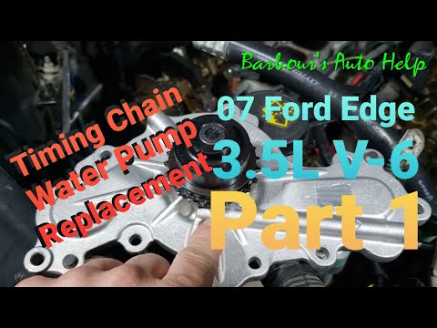 Primary Timing Chain and Water Pump Replacement 07 Ford Edge 3.5L Part 1