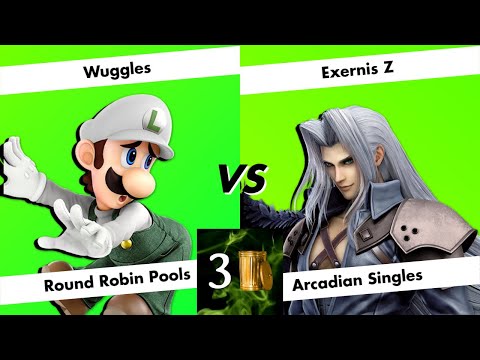 Junkyard 3 The CenCal Arcadian - Round Robin Pools - Wuggles (Luigi) vs Exernis Z (Sephiroth)